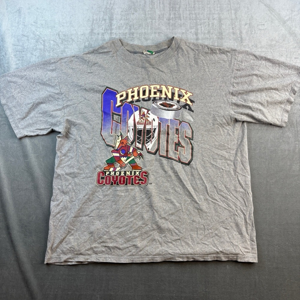 Vintage Phoenix Coyotes Graphic Tee‎ NHL Hockey Grey XL